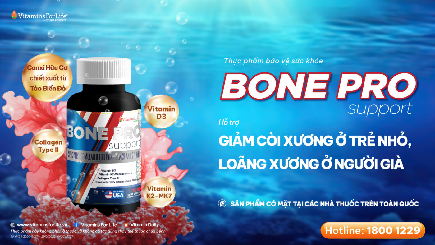 Thực phẩm chức năng Bone Pro giúp tăng chiều cao